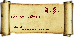 Markos György névjegykártya
